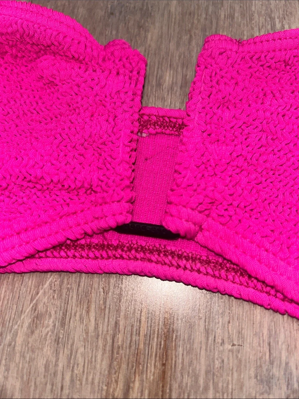 bond-eye Hot Pink Textured Bandeau Bikini Top